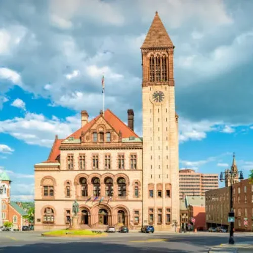 The City Hall in downtown Albany, New York state, USA.